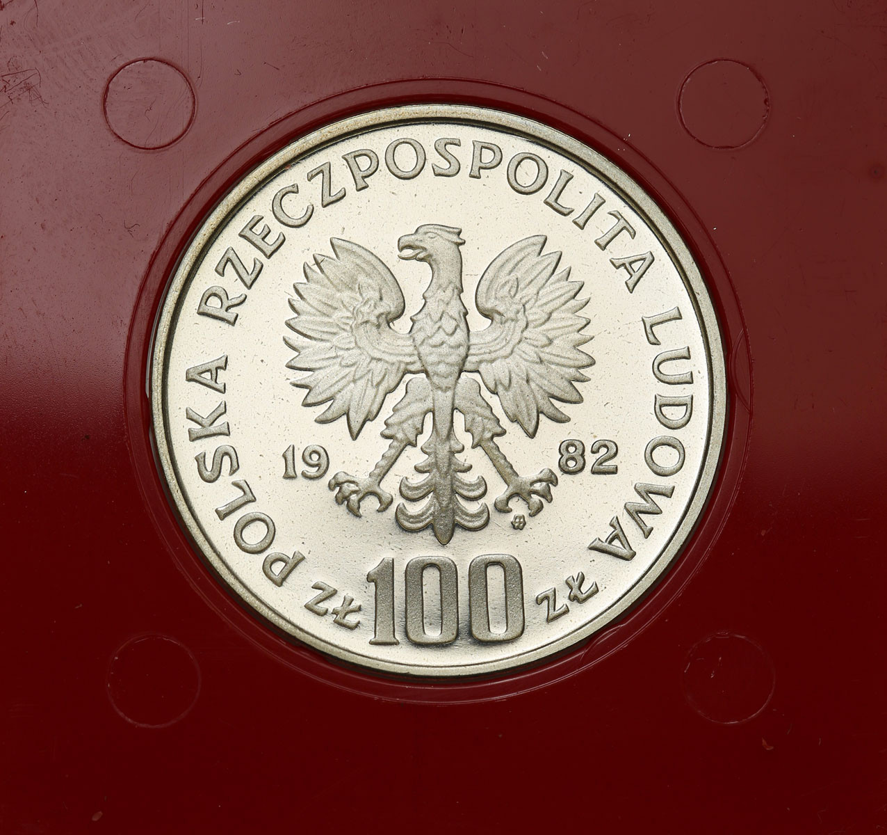 PRL. PRÓBA srebro 100 złotych 1982 Bociany